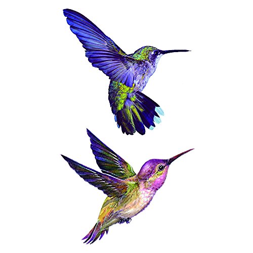 Wyuen 24 Sheets Hummingbirds Temporary Tattoo Sticker for Women Children Tatt...