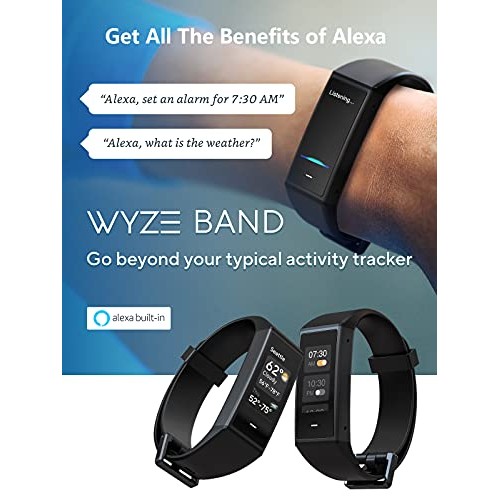 WYZE Band Fitness Tracker with Alexa Built-in, Activity Tracker Watch with He...