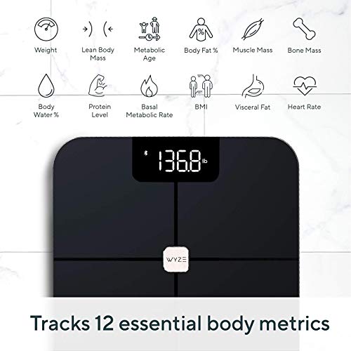 WYZE Smart Scale, Body Fat Scale, Wireless Digital Bathroom Scale for Body We...