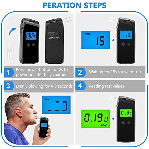 Breathalyzer, XCAI Professional Alcohol Tester, USB Rechargeable Portable Dig...