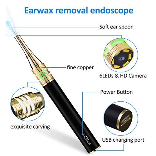 Earwax Removal Endoscope, Earwax Removal Tool, Ear Camera, 1080p FHD Wireless...