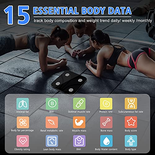 XCXP XCXJ XCJC Weight Digital Body Fat Scales: Smart Bluetooth Bathroom Accur...