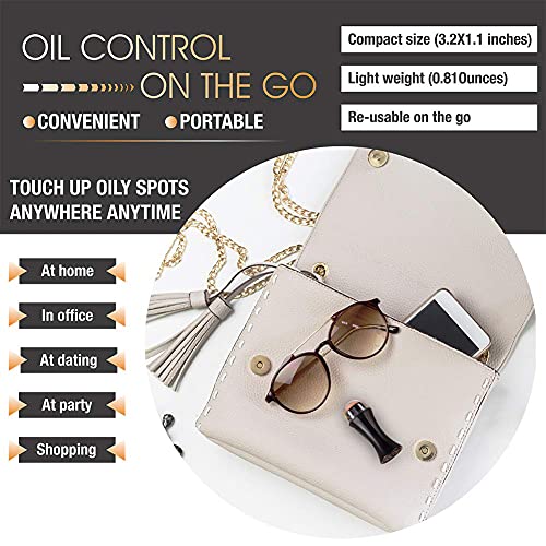 Oil-Absorbing Volcanic Face Roller, Reusable Facial Oil Remove Oil Control St...