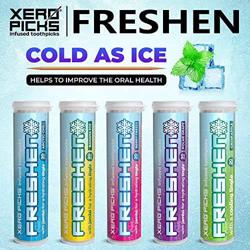 Xero Picks Freshen - Infused Flavored Toothpicks - Cooling Fresh Breath - 100...
