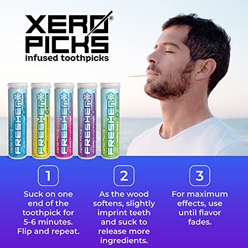 Xero Picks Freshen - Infused Flavored Toothpicks - Cooling Fresh Breath - 100...