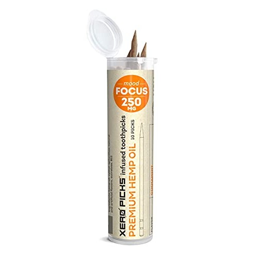 Xero Picks Infused Toothpicks with HEMP Extract- 250mg (10 Picks) (Cinnamint)...