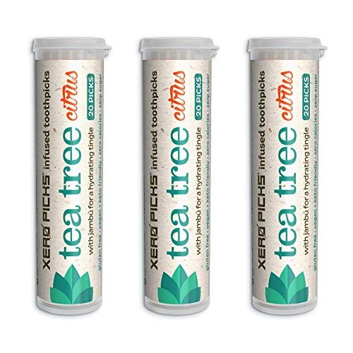 Xero Picks Tea Tree - Infused Flavored Toothpicks For Long Lasting Fresh Brea...