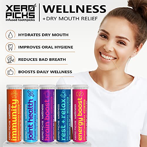 Xero Picks Wellness - Infused Flavored Toothpicks for Long Lasting Fresh Brea...