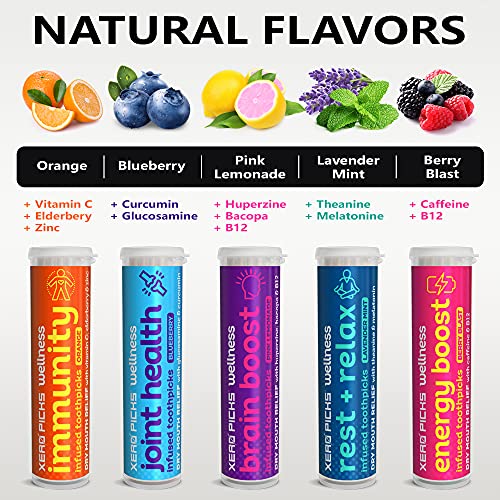 Xero Picks Wellness - Infused Flavored Toothpicks for Long Lasting Fresh Brea...