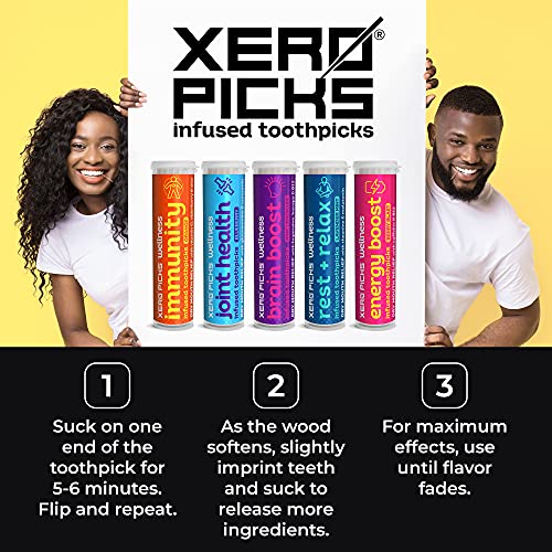 Xero Picks Wellness - Infused Flavored Toothpicks for Long Lasting Fresh Brea...