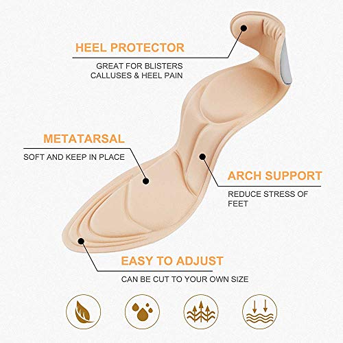2020 New Heel Insoles, Shoe Insoles, Heel Cushions, Sponge Shoes Pads with Hi...