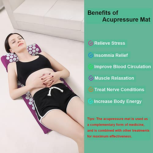 XiaoMaGe Acupressure Mat and Pillow Set with Bag - Large Size 28.7 X 16.5 inc...