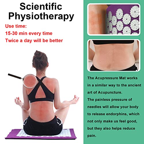 XiaoMaGe Acupressure Mat and Pillow Set with Bag - Large Size 28.7 X 16.5 inc...