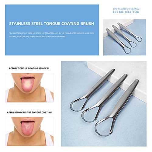 Wide Tongue Scraper, Upgraded Metal Tongue Cleaner(2 Pack) Medical Stainless ...