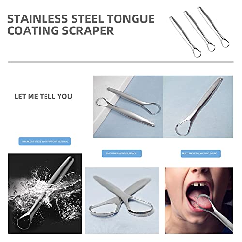 Wide Tongue Scraper, Upgraded Metal Tongue Cleaner(2 Pack) Medical Stainless ...