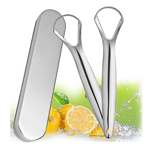 Wide Tongue Scraper, Upgraded Metal Tongue Cleaner(2 Pack) Medical Stainless ...