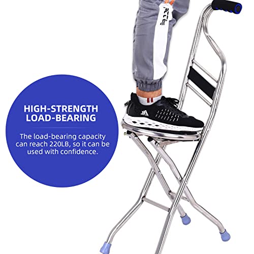 Foldable Cane Holder, Thickened Travel seat and Cane Combined into one, Four-...