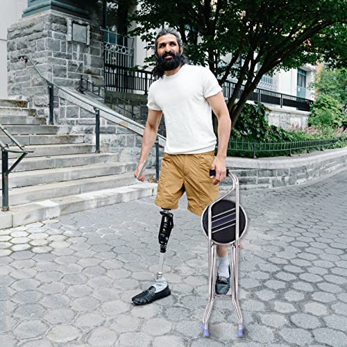 Foldable Cane Holder, Thickened Travel seat and Cane Combined into one, Four-...