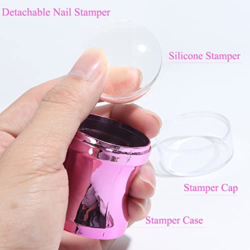 Mirror Nail Art Stamper Clear Silicone, French Nail Stamper, Silicone Nail St...