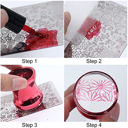 Mirror Nail Art Stamper Clear Silicone, French Nail Stamper, Silicone Nail St...