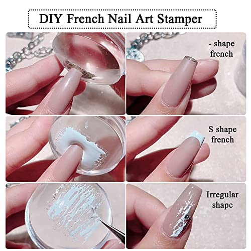 Mirror Nail Art Stamper Clear Silicone, French Nail Stamper, Silicone Nail St...