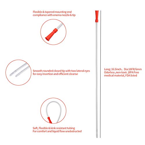 10Pcs 16" x 18FR Enema Nozzle Rectal Colon Tube Kit for High Enema Coffee Cle...