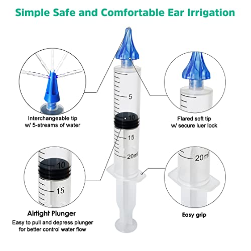 6Pcs Ear Wax Removal Irrigation Syringe Tool Kit with Ear Syringe Replacement...