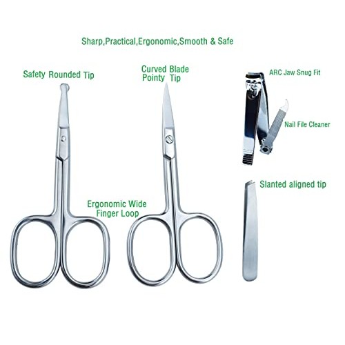 Beauty Grooming Eyebrow Scissor Men Women Facial Nose Hair Scissor Curved Rou...