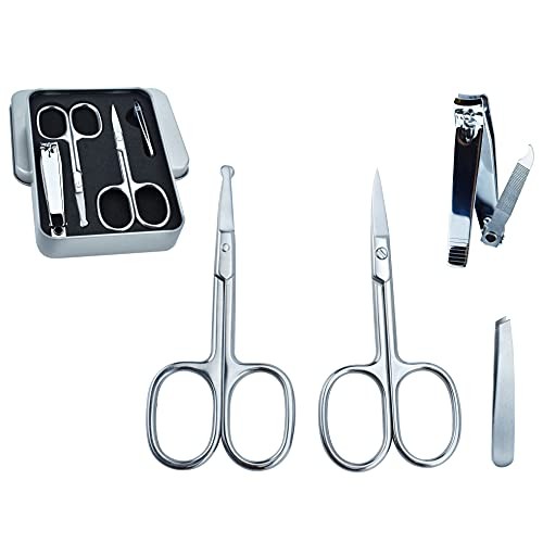 Beauty Grooming Eyebrow Scissor Men Women Facial Nose Hair Scissor Curved Rou...