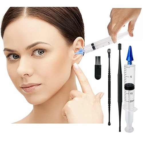 Ear Wax Removal Kit Ear Cleaner Water Irrigation Syringe with 3Pcs Replacemen...