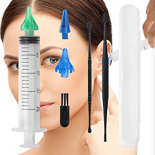 Ear Wax Removal Kit Ear Cleaner Water Irrigation Syringe with 3Pcs Replacemen...