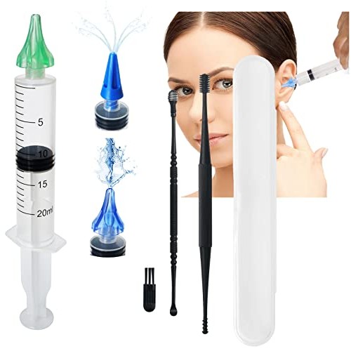 Ear Wax Removal Kit Ear Cleaner Water Irrigation Syringe with 3Pcs Replacemen...