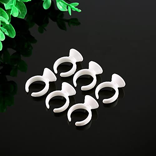 Disposable Plastic Glue Ring Nail Art Polish Holders Tattoo Individual False ...
