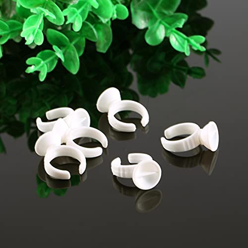 Disposable Plastic Glue Ring Nail Art Polish Holders Tattoo Individual False ...