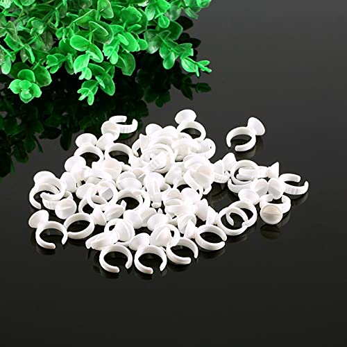 Disposable Plastic Glue Ring Nail Art Polish Holders Tattoo Individual False ...