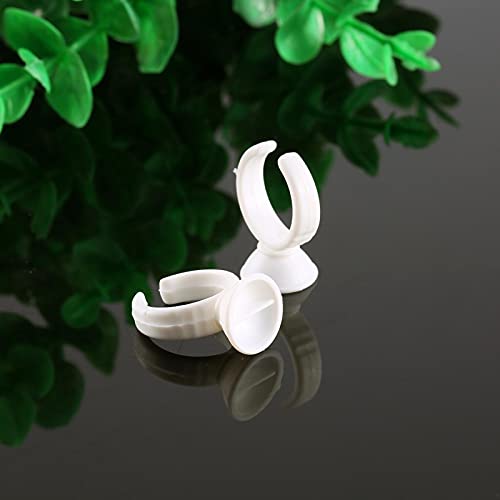 Disposable Plastic Glue Ring Nail Art Polish Holders Tattoo Individual False ...