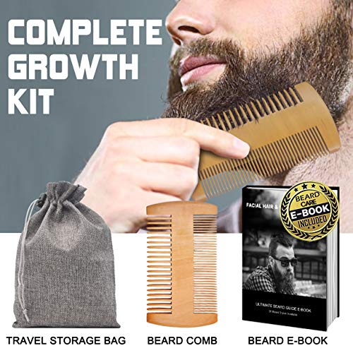 Beard Growth Kit,w/Beard Roller,Beard Growth Oil,Beard Balm,Beard Growth Seru...