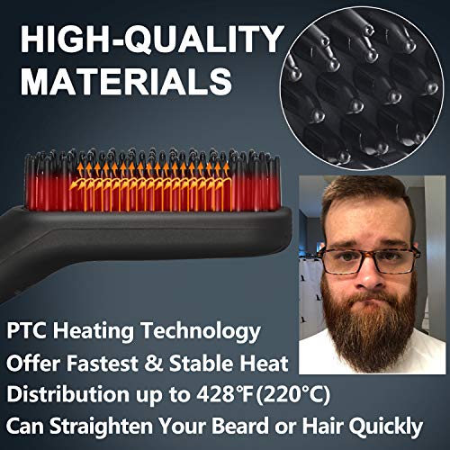 Beard Straightener w/Beard Balm & Beard Growth Oil & Beard Comb & Beard E-Boo...