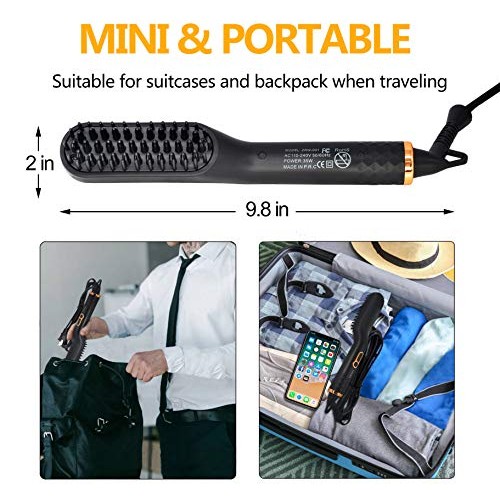 Beard Straightener w/Beard Balm & Beard Growth Oil & Beard Comb & Beard E-Boo...