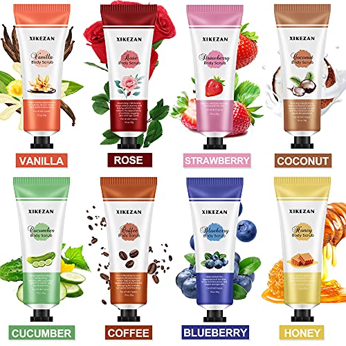 Body Scrub,9 Packs Travel Size Foot Hand Care Scrub & Body Cream for Skin Car...