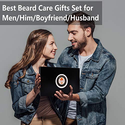 Upgraded Beard Grooming Kit w/Beard Conditioner,Beard Oil,Beard Balm,Beard Br...