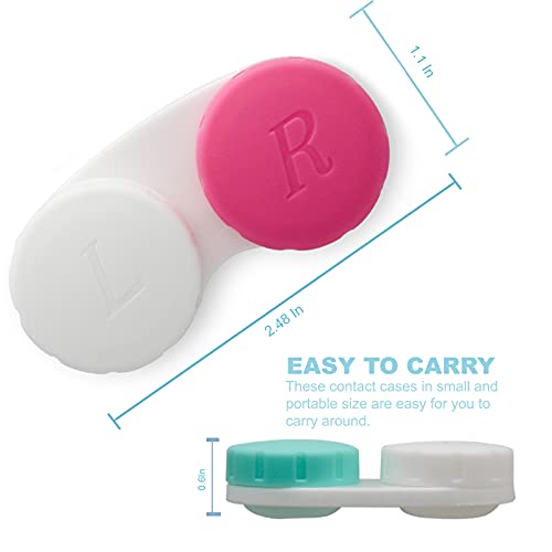 12 PCS Contact Lens Case, Colorful Contact Case Left/Right Eyes, Portable Con...