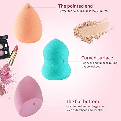 Makeup Sponge 18 Pcs Set-Beauty Sponge Foundation Blending Sponge with 2 Pcs ...