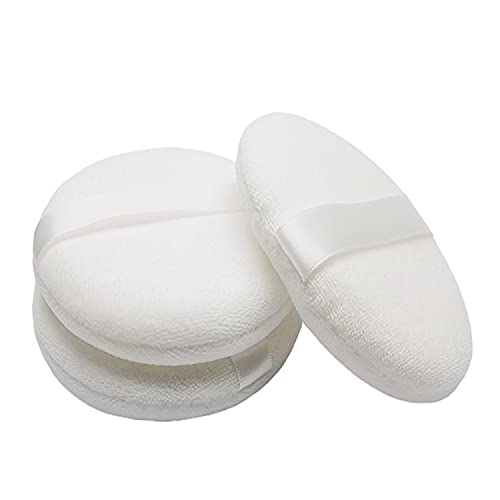 6 Pack 4 Inch Powder Puff, Ultra Soft Washable Large Round Cotton Powder Puff...