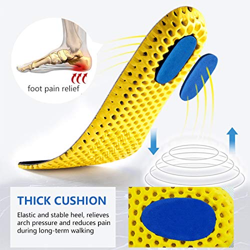 3 Pairs Elastic Shock Absorbing Shoe Insoles Breathable Honeycomb Sneaker Ins...