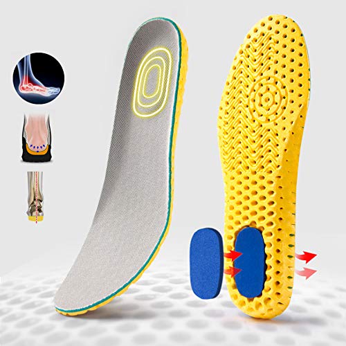 3 Pairs Elastic Shock Absorbing Shoe Insoles Breathable Honeycomb Sneaker Ins...