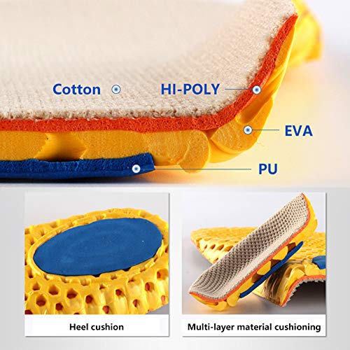 3 Pairs Elastic Shock Absorbing Shoe Insoles Breathable Honeycomb Sneaker Ins...