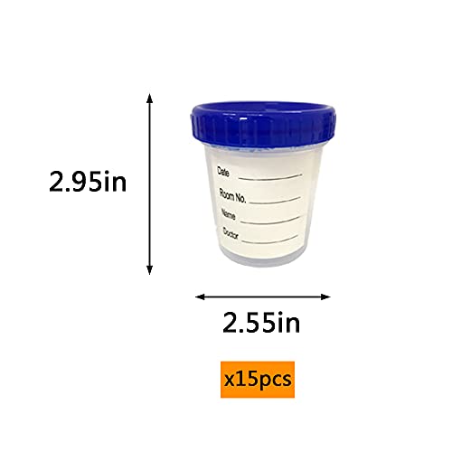 15 Pack Disposable Specimen Cups Seal Sample Collection 4oz