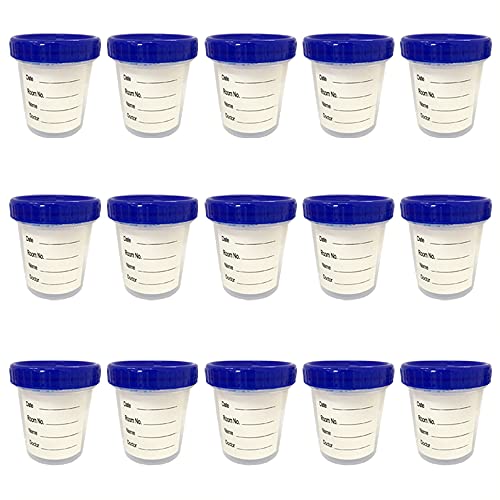 15 Pack Disposable Specimen Cups Seal Sample Collection 4oz