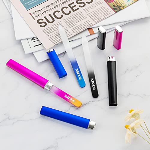 Glass Nail File, Nail File, 3 Pack Premium Glass Nail File with Case, Crystal...